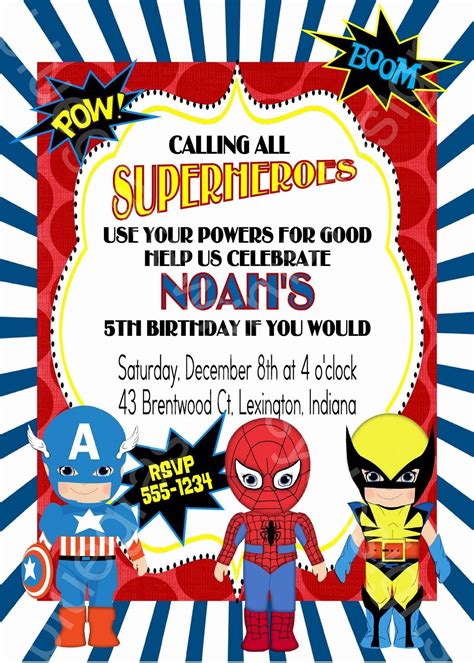 Free Printable Superhero Invitation Template